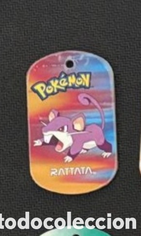 Coleccionismo Cromos antiguos: Rattata metal tags 2006 nintendo chapa pokemon