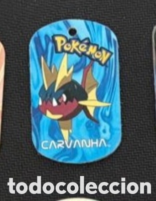 Coleccionismo Cromos antiguos: Carvanha metal tags 2006 nintendo chapa pokemon