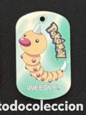 Coleccionismo Cromos antiguos: Weedle metal tags 2006 nintendo chapa pokemon