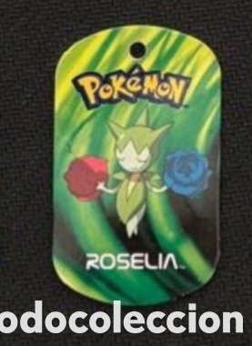 Coleccionismo Cromos antiguos: Roselia metal tags 2006 nintendo chapa pokemon