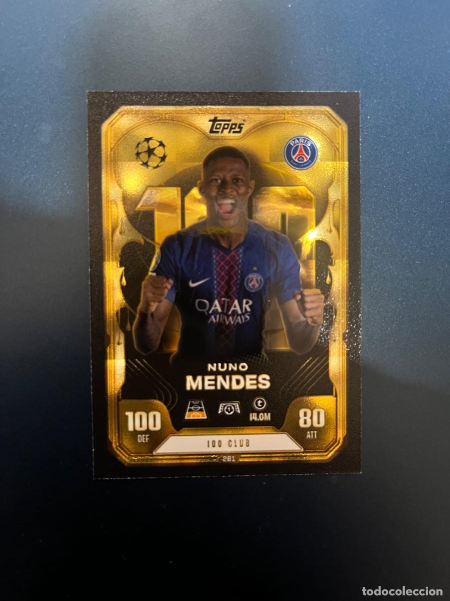 Coleccionismo Cromos antiguos: 281 nuno mendes paris saint germain 100 club match attax extra 25-26