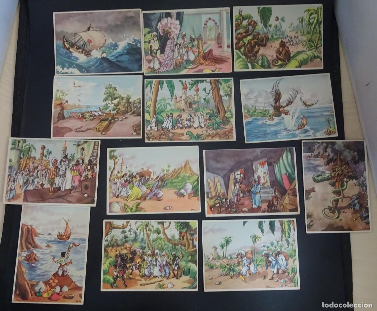 Coleccionismo Cromos antiguos: LOTE DE 13 ANTIGUOS CROMOS SINDBAD EL MARINO , DESAYUNO ANA, VER FOTOS