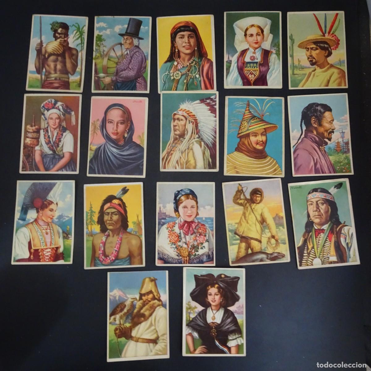 Coleccionismo Cromos antiguos: 17 ANTIGUOS CROMOS RAZAS HUMANAS, VER FOTOS