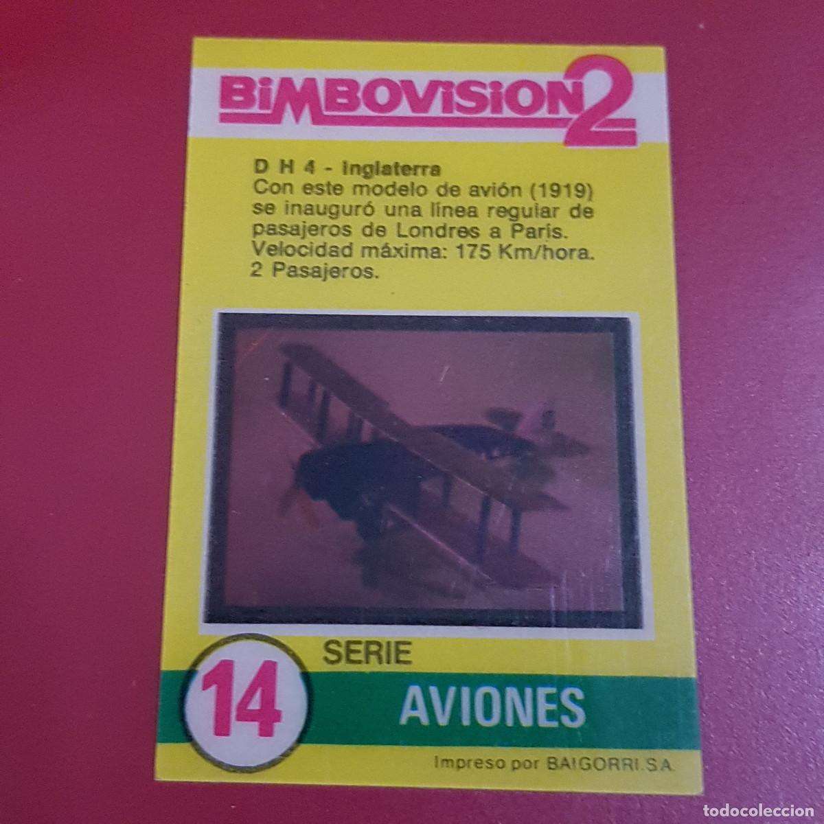 Coleccionismo Cromos antiguos: BIMBO - BIMBOVISION 2 - AVIONES 14 D H 4 INGLATERRA