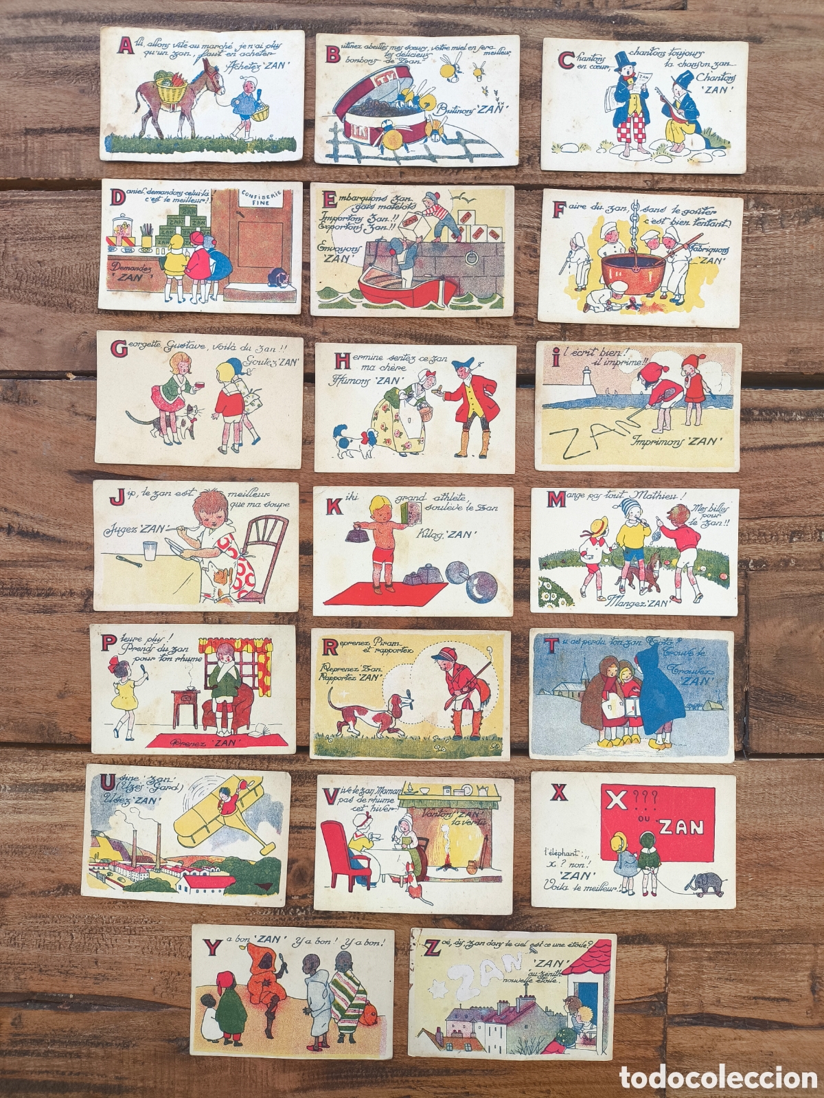 Coleccionismo Cromos antiguos: Lote antiguos cromos publicidad regaliz Reglisse ZAN colecci&oacute;n alfabeto Collection Alphabet
