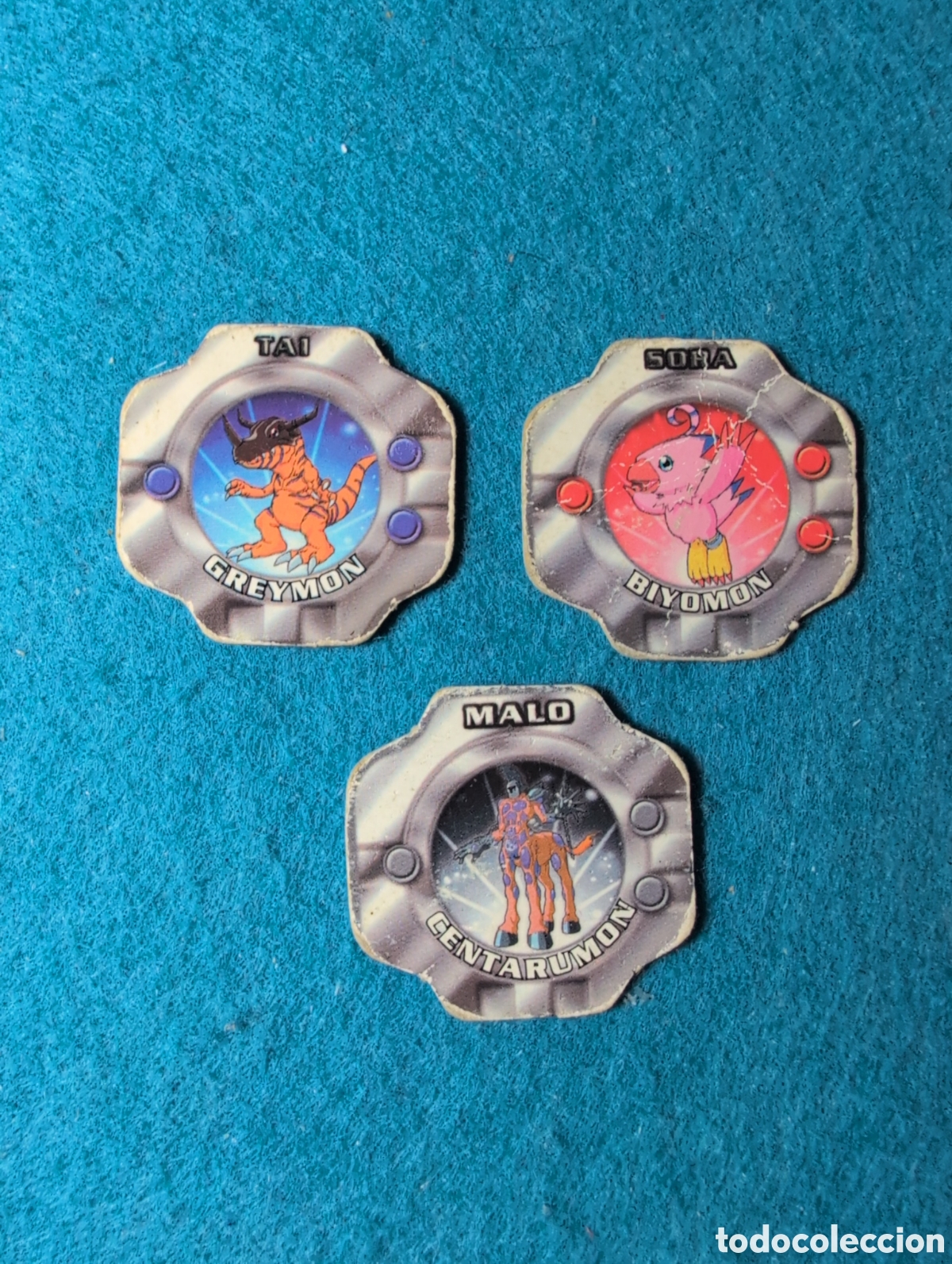 Coleccionismo Cromos antiguos: 3 DIGIMON tazos a&ntilde;o 2000