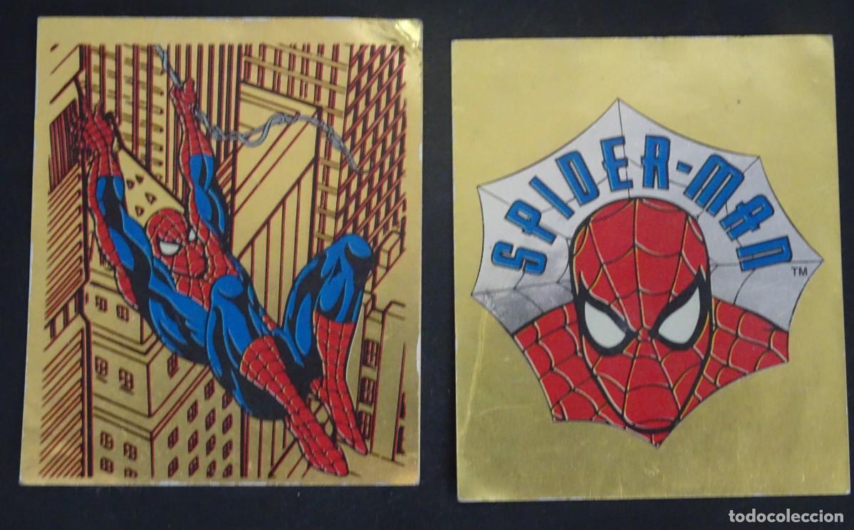 Coleccionismo Cromos antiguos: LOTE 2 CROMOS SPIDERMAN, MARVEL COMICS , PANINI, SIN PEGAR, VER FOTOS