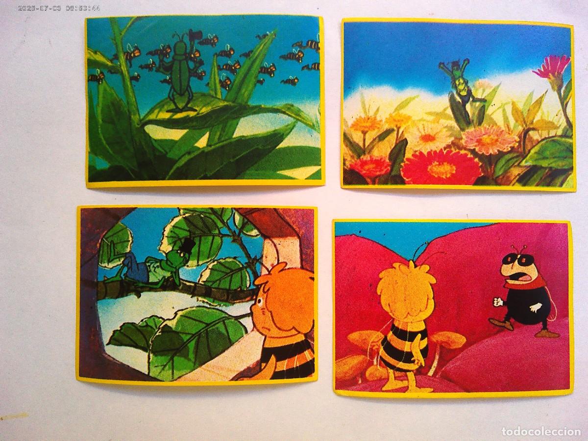 Coleccionismo Cromos antiguos: LOTE DE 4 CROMOS DE &uml; LAS AVENTURAS DE LA ABEJA MAYA &uml;DE DANONE , A&Ntilde;OS 80
