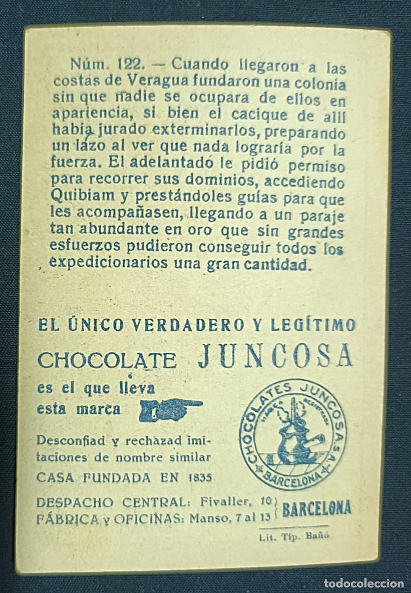 Coleccionismo cromos antiguos: CROMO CRIST&Oacute;BAL COL&Oacute;N N&ordm; 122.CHOCOLATES JUNCOSA - Foto 2