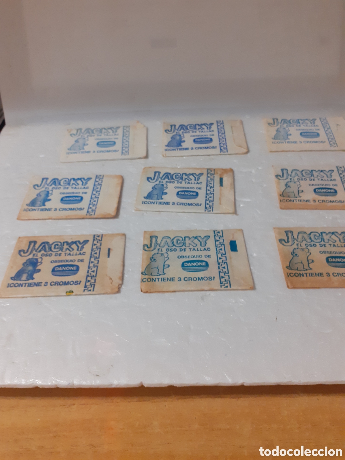 Coleccionismo Cromos antiguos: DANONE JACKY EL OSO DE TALLAC 9 SOBRES SIN ABRIR