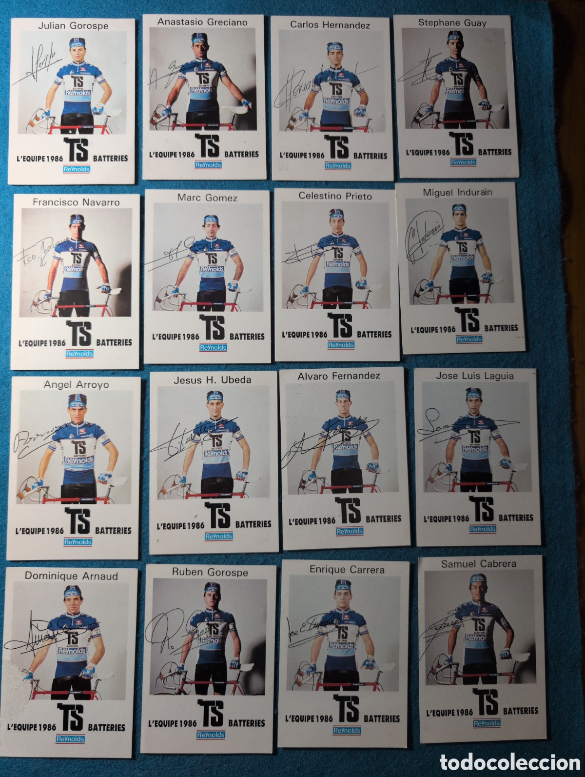 Coleccionismo Cromos antiguos: Equipo reynold 1986 cromos autobiografiados