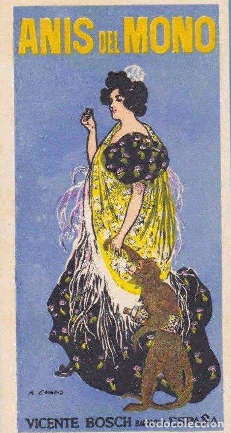 Coleccionismo Cromos antiguos: AN&Iacute;S DEL MONO. RAMON CASAS. VICENTE BOSCH, BADALONA, ESPA&Ntilde;A. FONDO AZUL