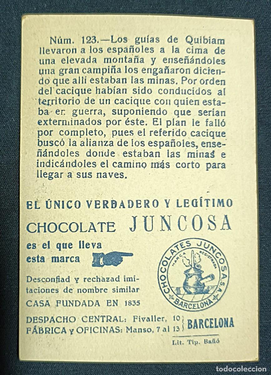 Coleccionismo cromos antiguos: CROMO CRIST&Oacute;BAL COL&Oacute;N N&ordm; 123.CHOCOLATES JUNCOSA - Foto 2