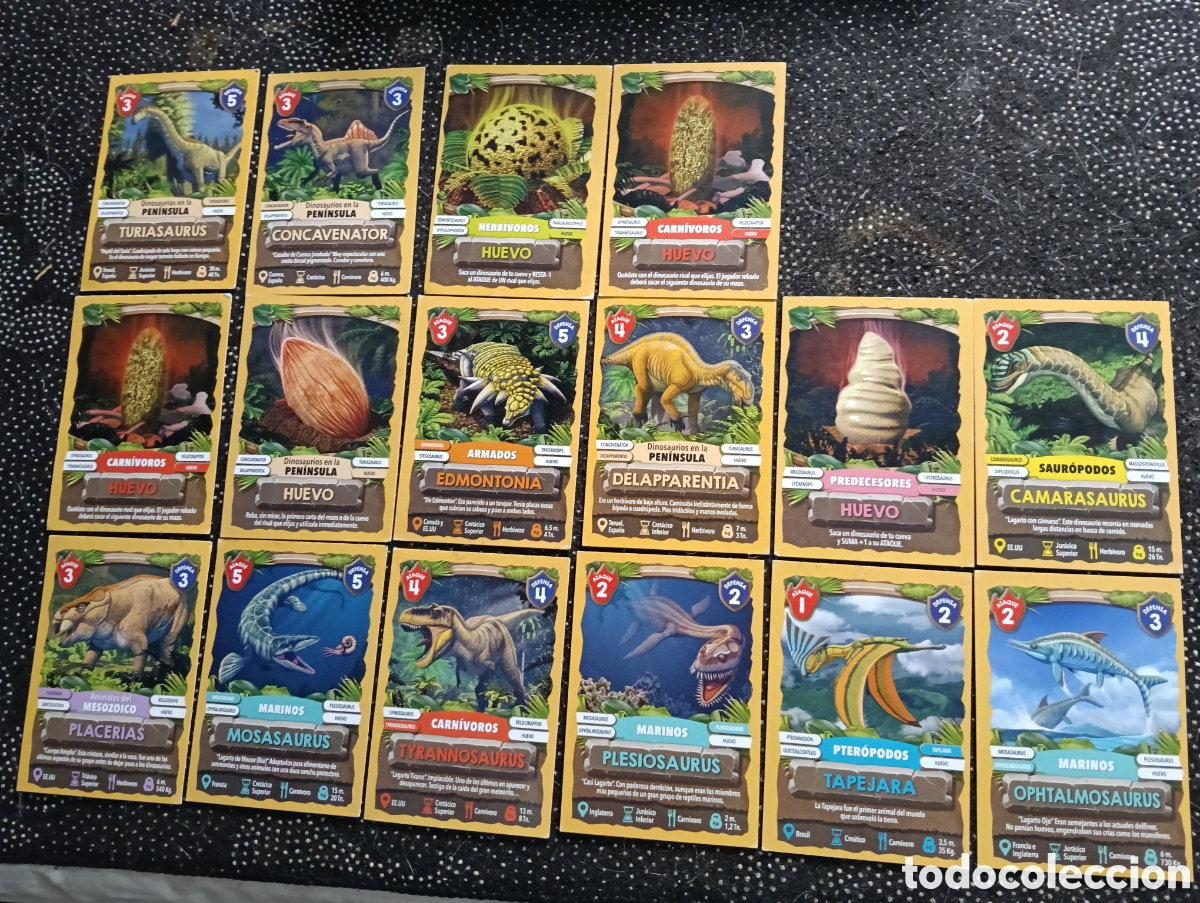Coleccionismo Cromos antiguos: LOTE DE 16 CARTAS GALLETAS DINOSAURUS DINOSAURIOS DINO WAR PROMOCIONAL