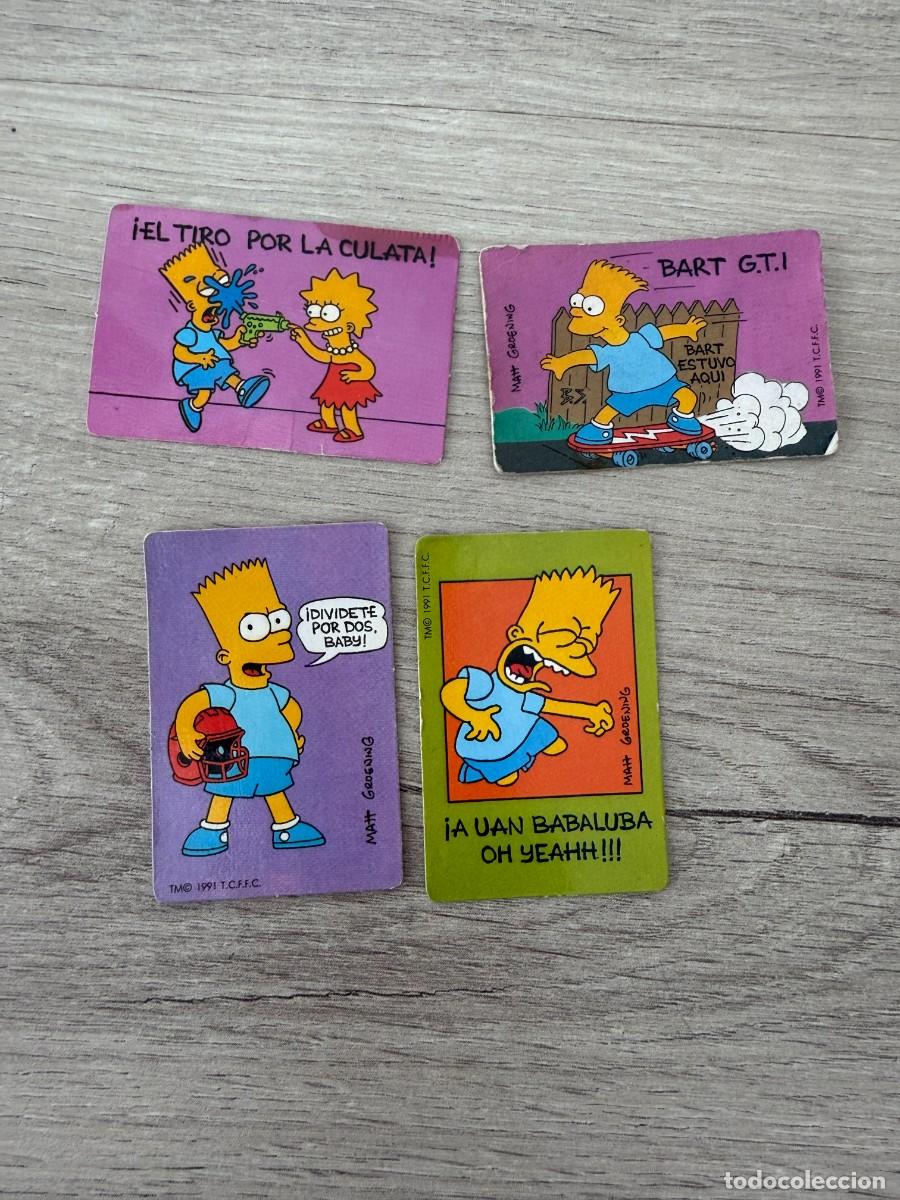 Coleccionismo Cromos antiguos: 4 cromos de Bollycao de Los Simpsons