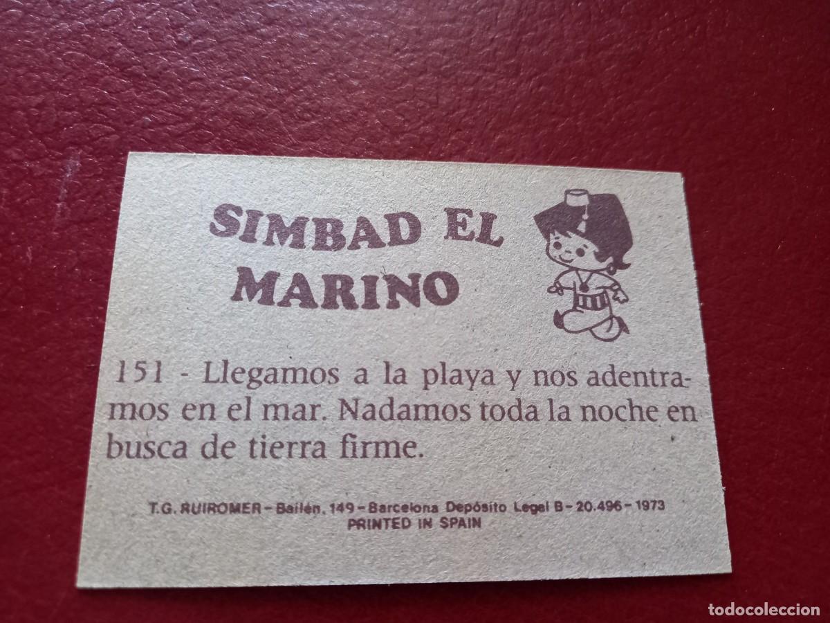 Collectionnisme Cartes &agrave; collectionner anciennes: Cromo n.151 mis cuentos 2 - SIMBAB EL MARINO - Ruiz Romero 1973 - sin pegar