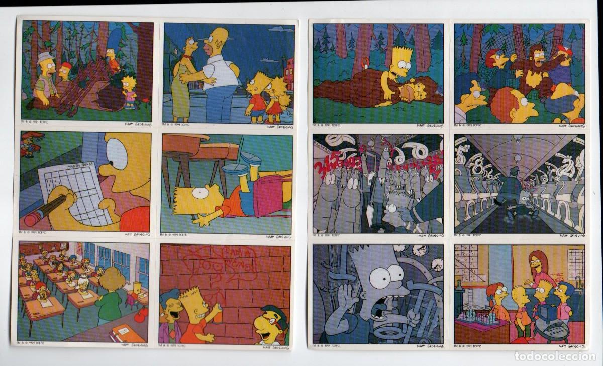 Coleccionismo Cromos antiguos: LOTE 12 CROMOS ADHESIVOS, PANINI - THE SIMPSONS 1991 - MATT GROSNING, (2 HOJAS ) NUEVOS.