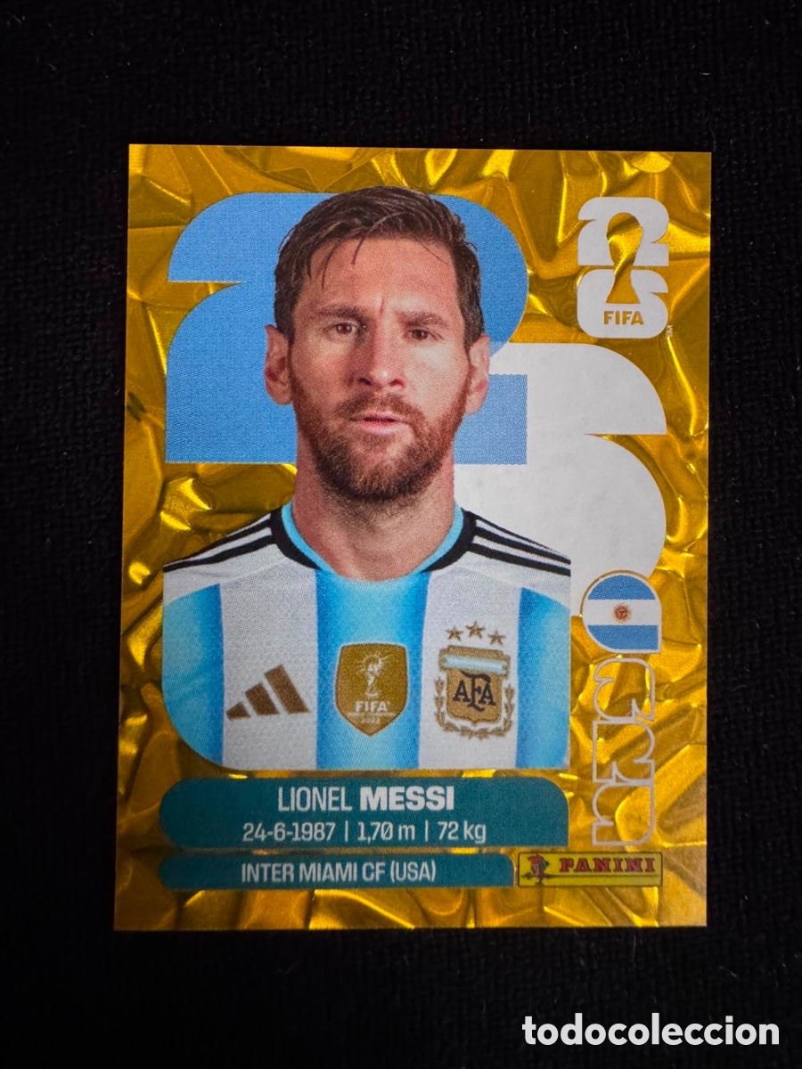 Colecionismo Cromos antigos: Panini World Cup 2026 Messi Gold Crumpier