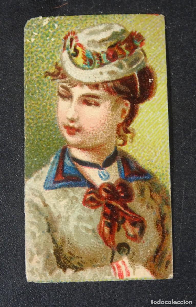 Coleccionismo Cromos antiguos: ANTIGUO CROMO ILUSTRADO, MUJER, TAMA&Ntilde;O PEQUE&Ntilde;O, VER FOTOS