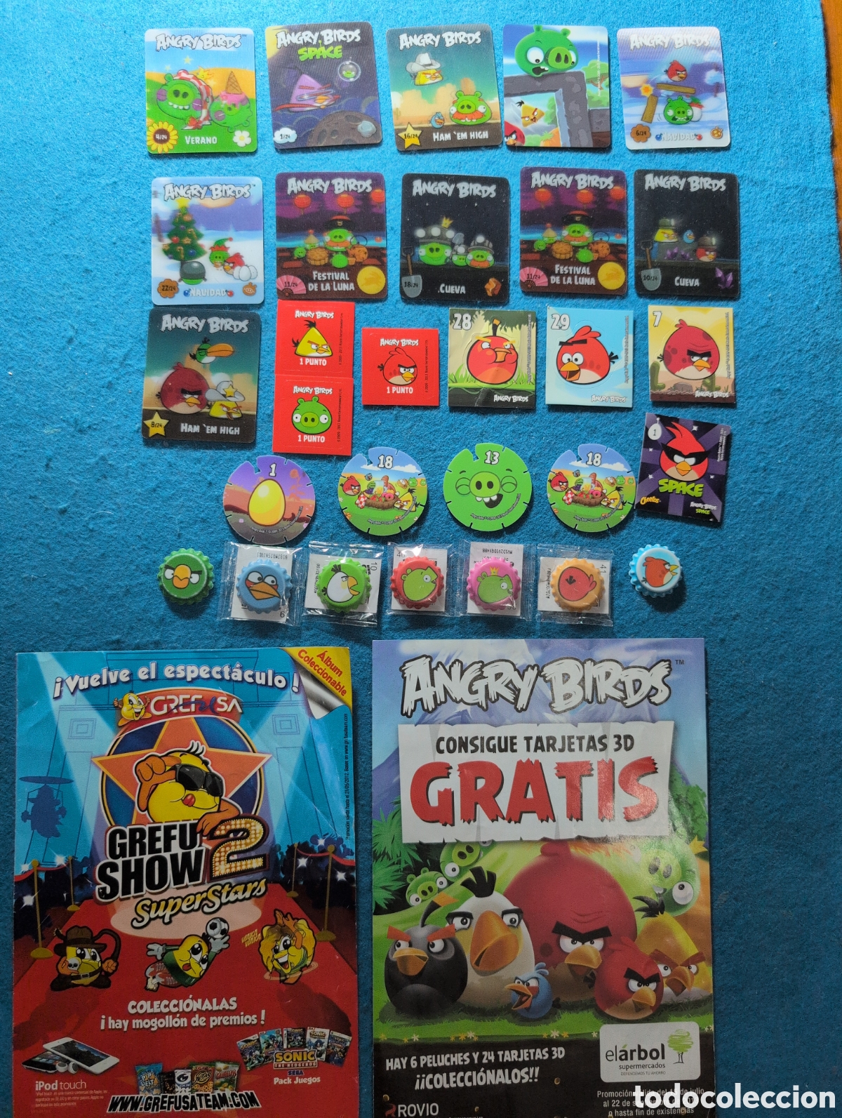 Coleccionismo Cromos antiguos: Angry birds colecci&oacute;n de m&aacute;s de 30 piezas