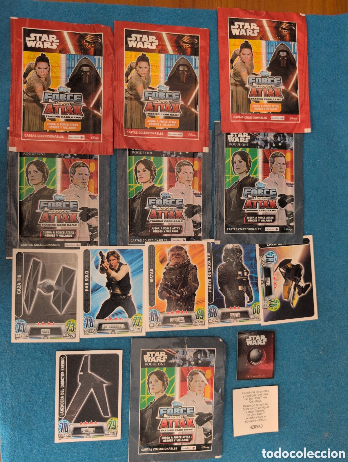 Coleccionismo Cromos antiguos: Cartas cromos sobres enteros Carrefour Star wars 2010