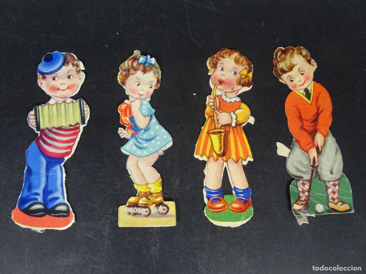 Coleccionismo Cromos antiguos: 4 ANTIGUOS CROMOS TROQUELADOS, NI&Ntilde;OS, VER FOTOS