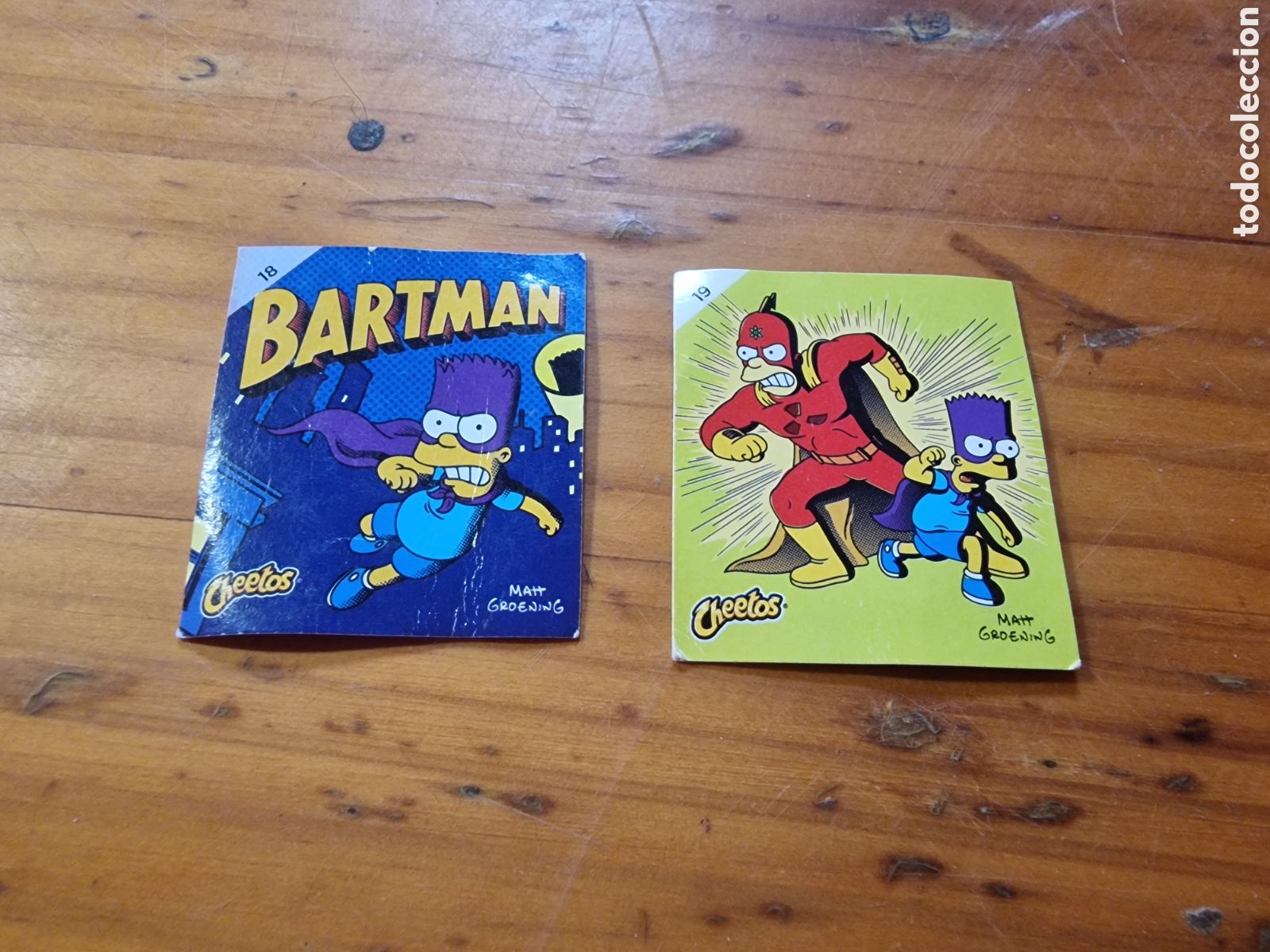Coleccionismo Cromos antiguos: Lote 2,cromos coleccion cheetos bartman the simpsons n18-19 a&ntilde;o 2014