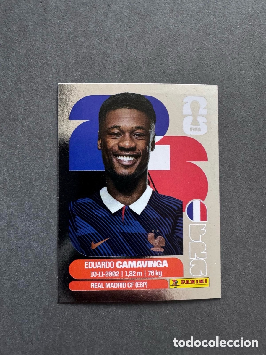 Coleccionismo Cromos antiguos: Eduardo Camavinga Sticker Panini World Cup 2026 Silver France FRA10