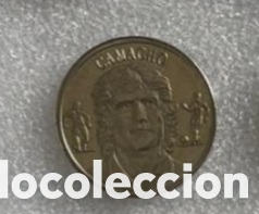 Coleccionismo Cromos antiguos: CAMACHO MONEDA COLECCION OFICIAL DEL REAL MADRID 1902-2000