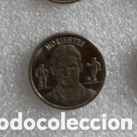 Coleccionismo Cromos antiguos: MORIENTES MONEDA COLECCION OFICIAL DEL REAL MADRID 1902-2000