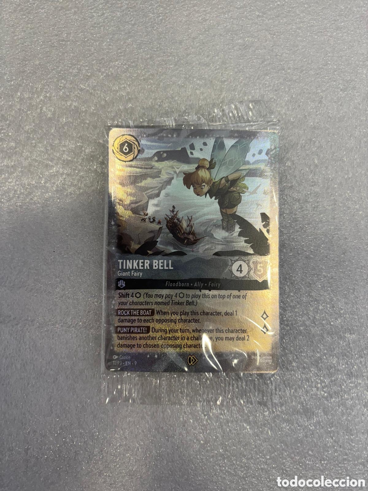 Coleccionismo Cromos antiguos: Carta TCG Tinker Bell 11/P3-EN-9 sellada lorcana