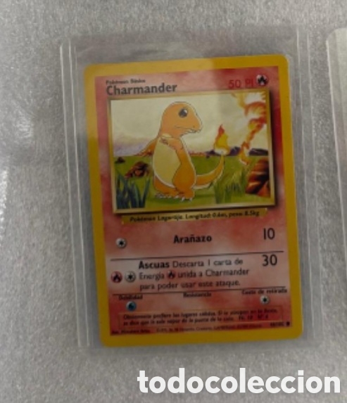 Coleccionismo Cromos antiguos: CHARMANDER Carta pokemon BASE SET a&ntilde;o 1999