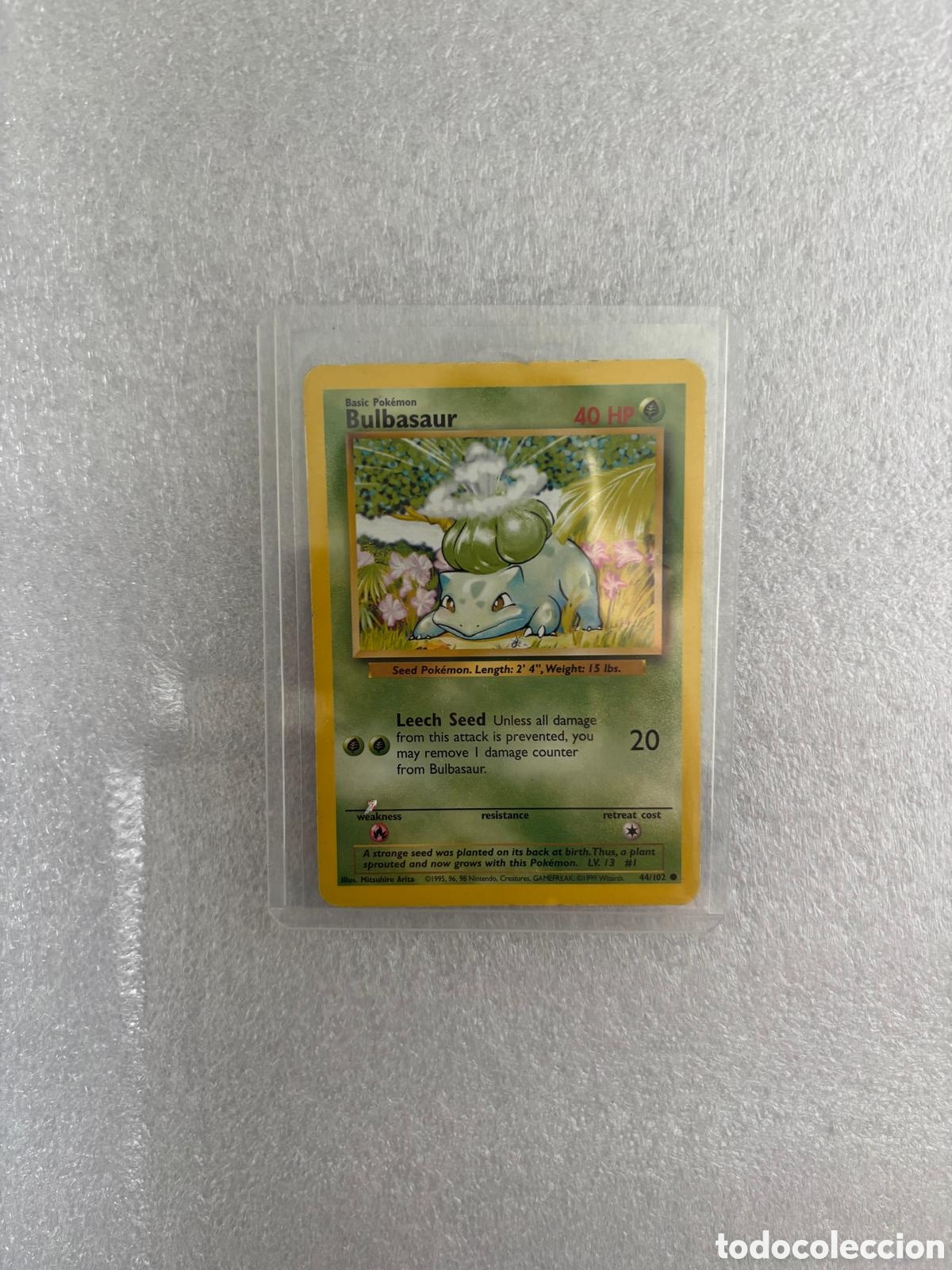 Coleccionismo Cromos antiguos: BULBASUR Carta pokemon BASE SET a&ntilde;o 1999