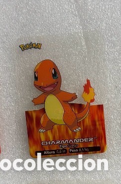 Coleccionismo Cromos antiguos: Carta Lamincards lamin card Pokemon Charmander