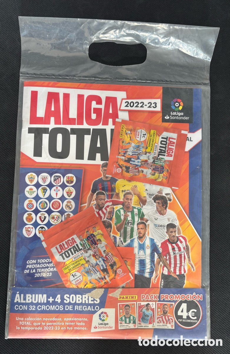 Coleccionismo Cromos antiguos: Pack &Aacute;lbum + 4 Sobres LaLiga Total 2022-23 starter