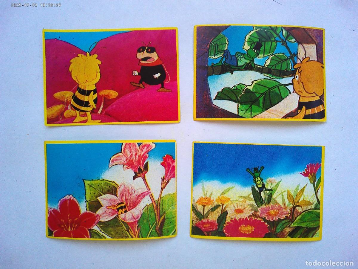 Coleccionismo Cromos antiguos: LOTE DE 4 CROMOS &uml; LAS AVENTURAS DE LA ABEJA MAYA &uml; DE DANONE . A&Ntilde;OS 80