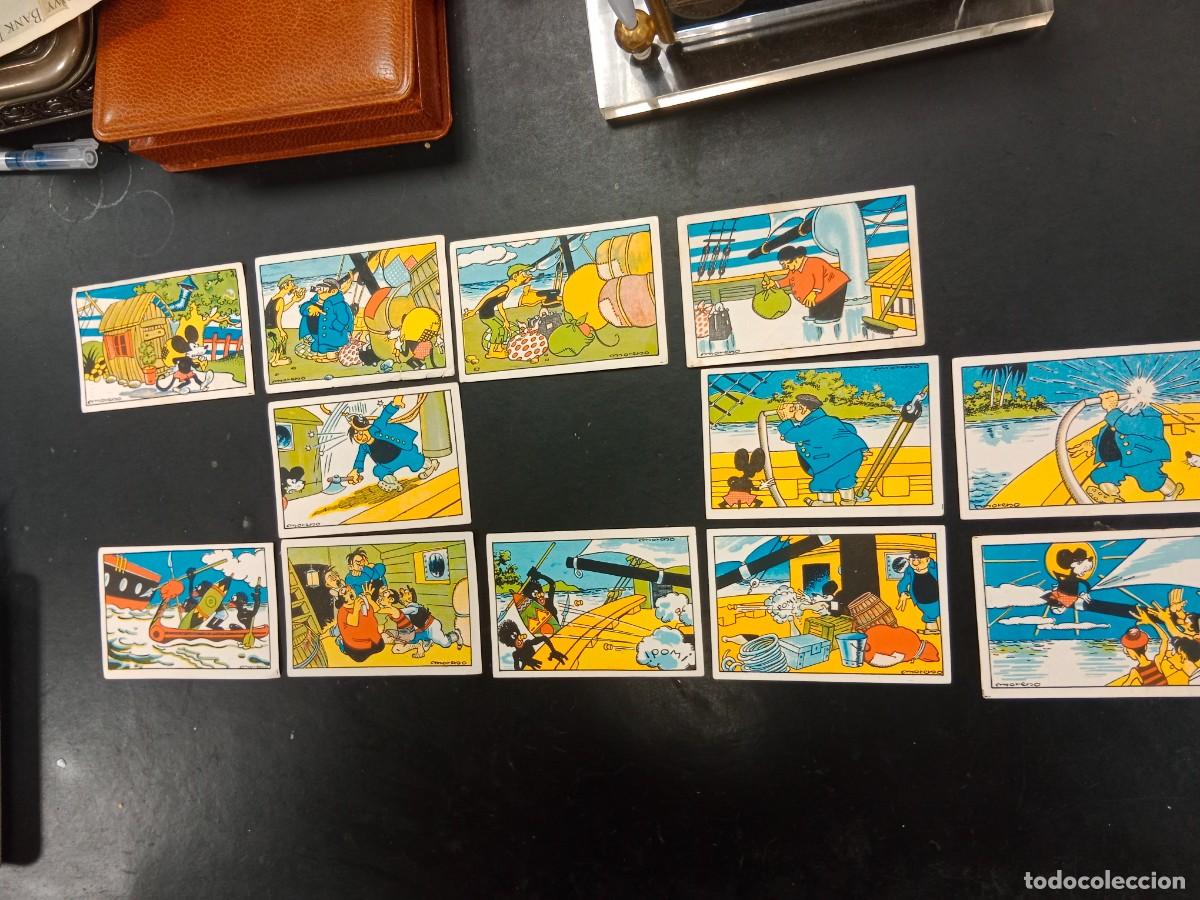 Coleccionismo Cromos antiguos: 12 CROMOS - MICKEY MOUSE EL RATON AVENTURERO PUBLI. CHOCOLATES LA VALENCIANA - GANDIA VDA S. BELLVER
