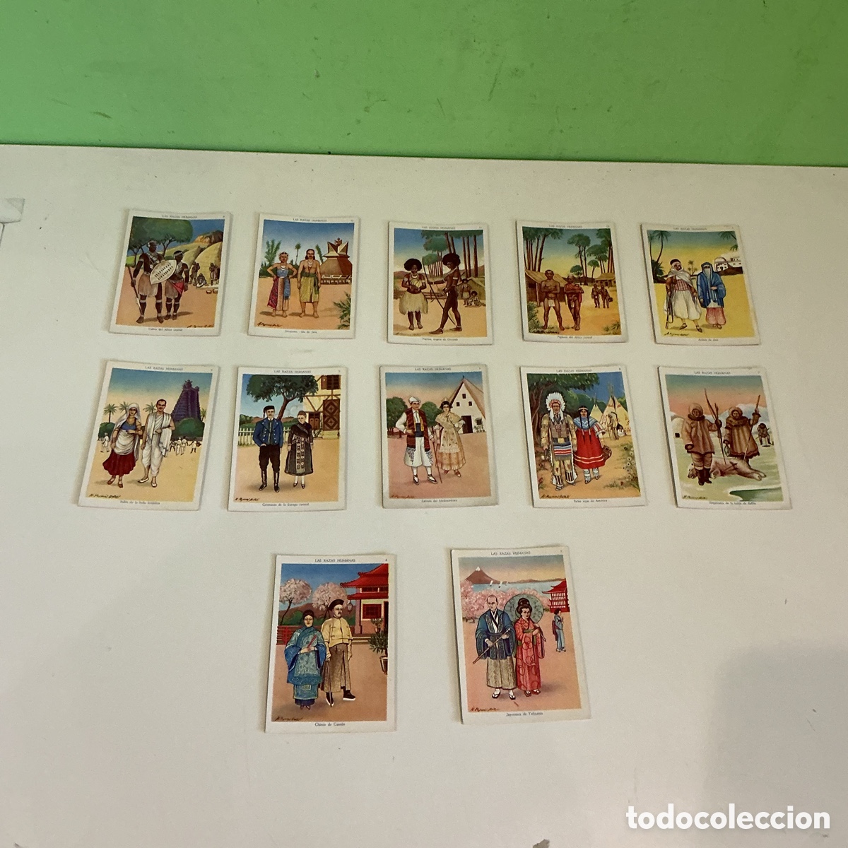 Coleccionismo Cromos antiguos: Colecci&oacute;n Completa 12 Cromos Las Razas Humanas Chocolates Evaristo Juncosa Barcelona A&ntilde;os 20-30