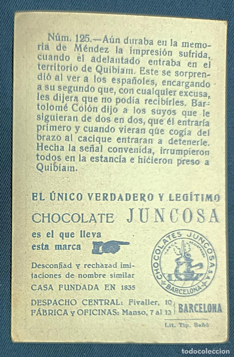 Coleccionismo cromos antiguos: CROMO CRIST&Oacute;BAL COL&Oacute;N N&ordm; 125.CHOCOLATES JUNCOSA - Foto 2