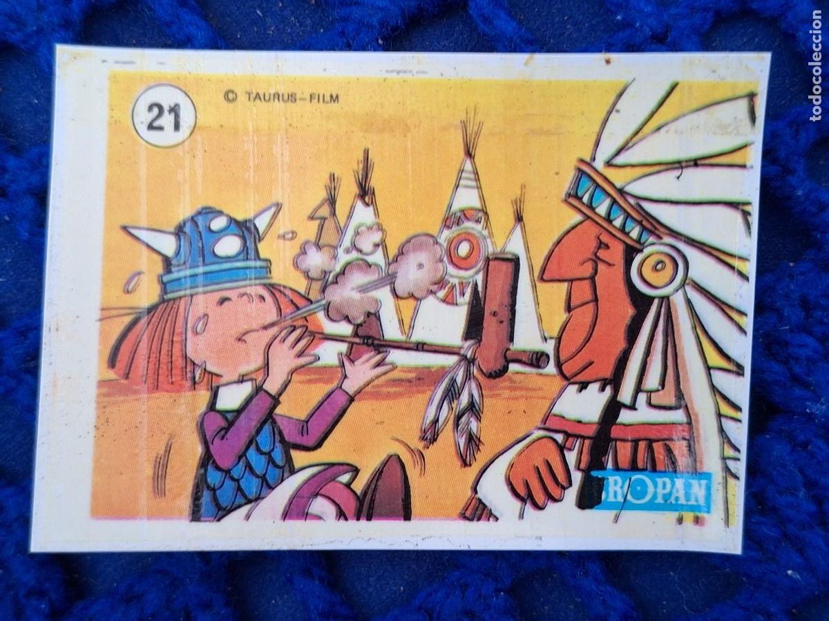 Coleccionismo Cromos antiguos: CROPAN CROMO PLASTICO ALBUM WICKIE VIKINGO NUMERO 21 SERIE CON CAPA PROTECTORA nunca pegado