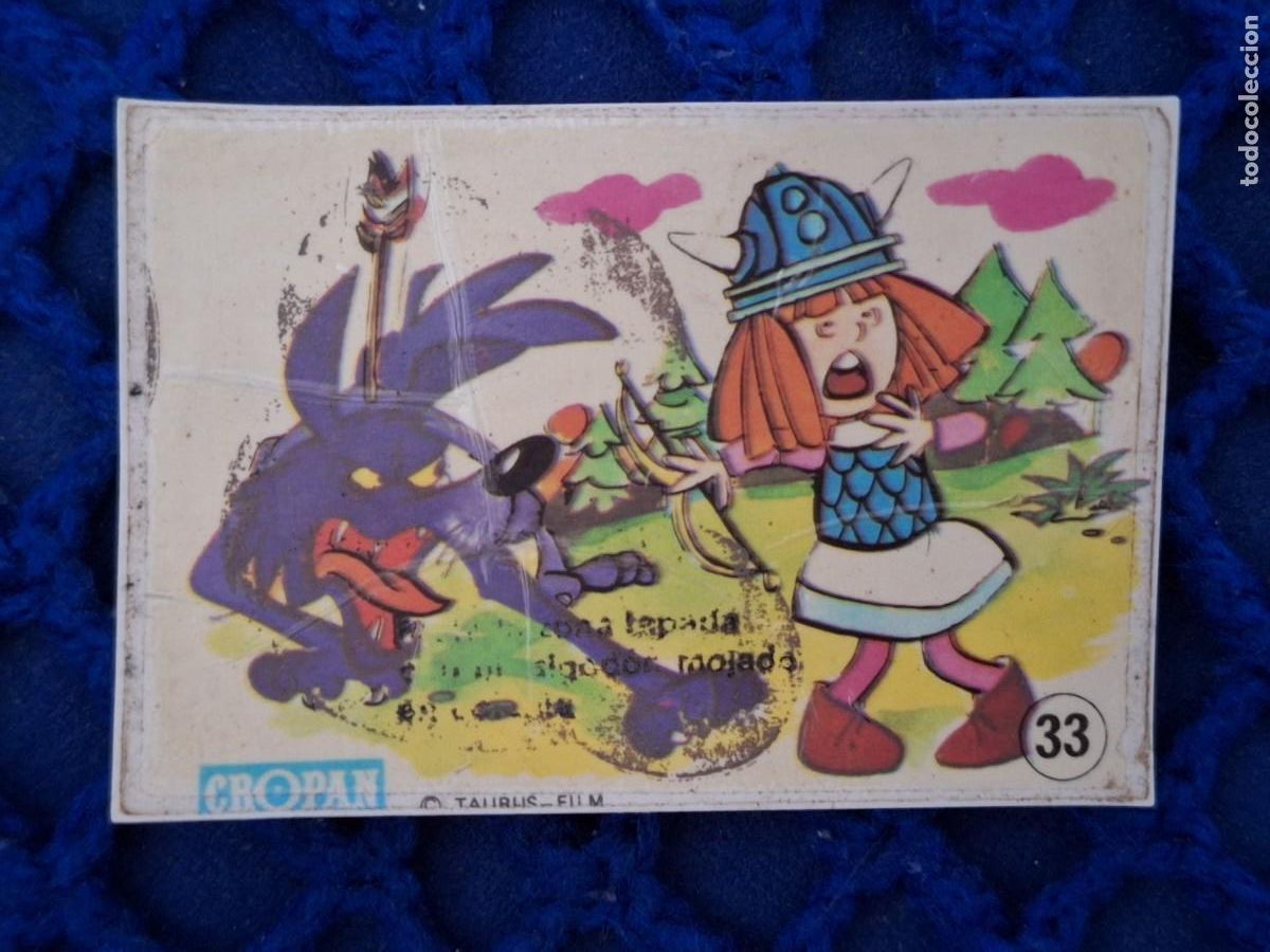 Coleccionismo Cromos antiguos: CROPAN CROMO PLASTICO ALBUM WICKIE VIKINGO NUMERO 33 dificil SERIE CON CAPA PROTECTORA. LEER