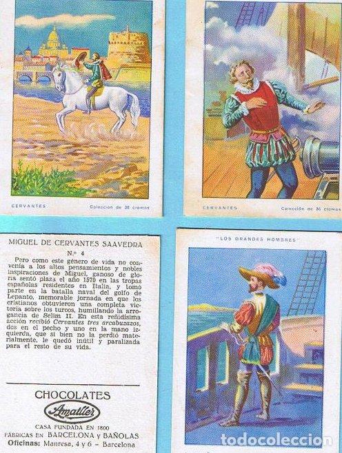 Coleccionismo cromos antiguos: LOTE DE CROMOS. CROMOS SUELTOS; 0,65. LOS GRANDES HOMBRES. CERVANTES. CHOCOLATE CHOCOLATES AMATLLER.