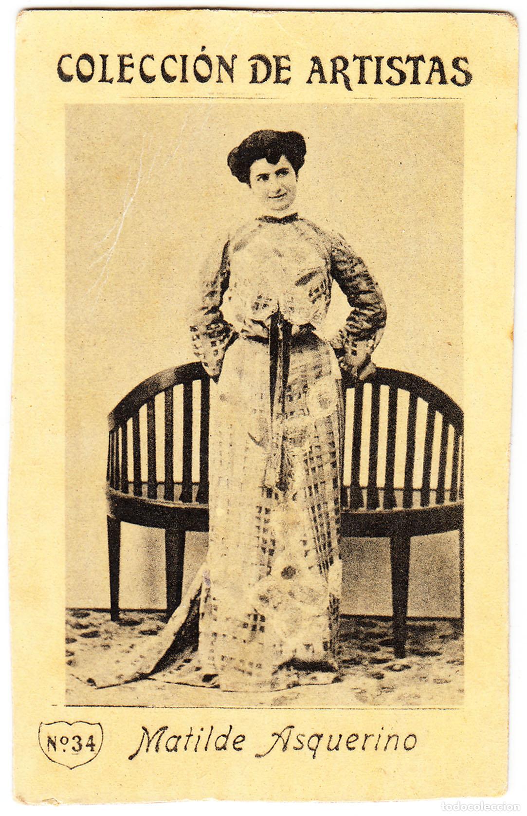 Coleccionismo Cromos antiguos: Fototipia Matilde Asquerino Colecci&oacute;n de artistas N.&ordm; 33 Actriz