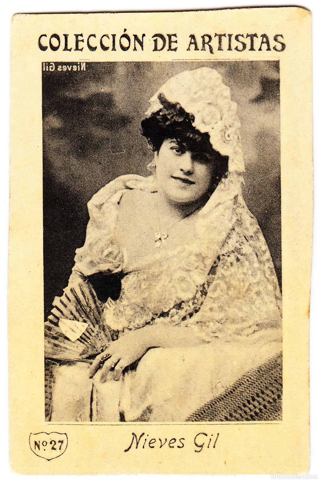 Coleccionismo Cromos antiguos: Fototipia Nieves Gil Colecci&oacute;n de artistas N.&ordm; 27 Tiple Cupletista Zarzuela Teatro