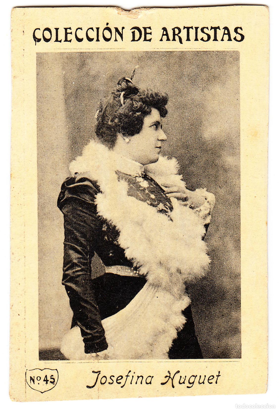 Coleccionismo Cromos antiguos: Fototipia Josefina Huguet Colecci&oacute;n de artistas N&ordm; 45 Soprano &Oacute;pera Teatro