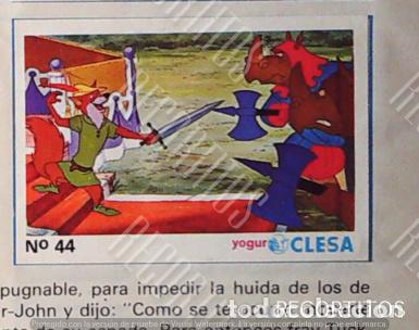 Coleccionismo Cromos antiguos: ROBIN HOOD WALT DISNEY CLESA CROMO RECUPERADO 44