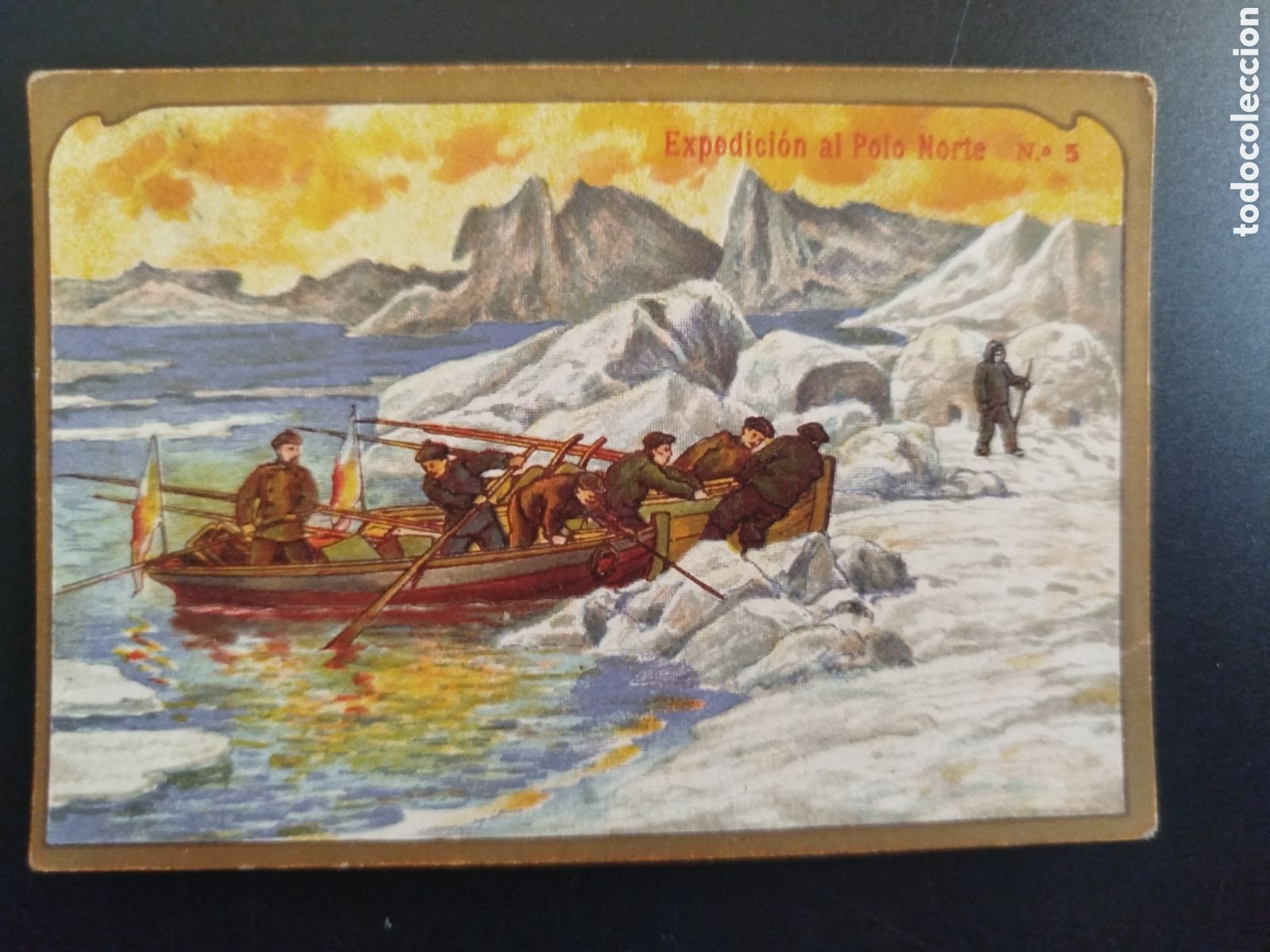 Coleccionismo Cromos antiguos: Cromo Expedici&oacute;n al Polo Norte, n&uacute;m. 5, Chocolate Angelical