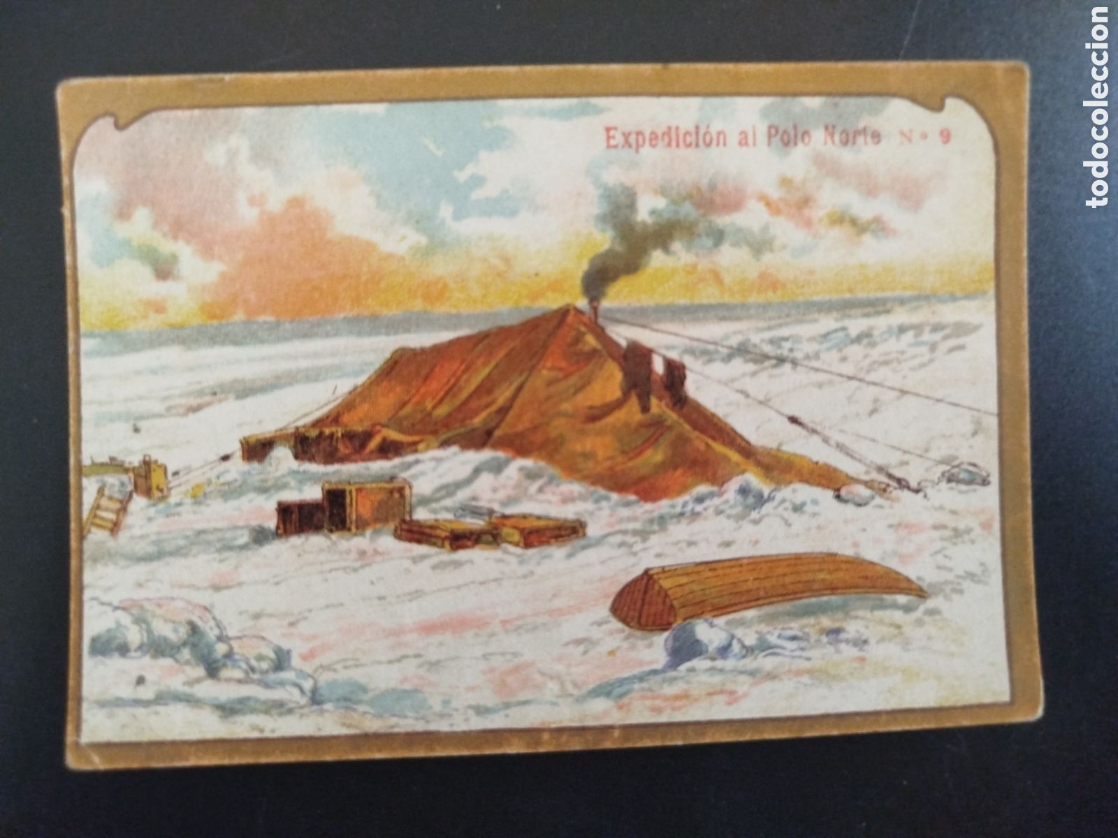 Coleccionismo Cromos antiguos: Cromo Expedici&oacute;n al Polo Norte, n&uacute;m. 9, Chocolate Angelical