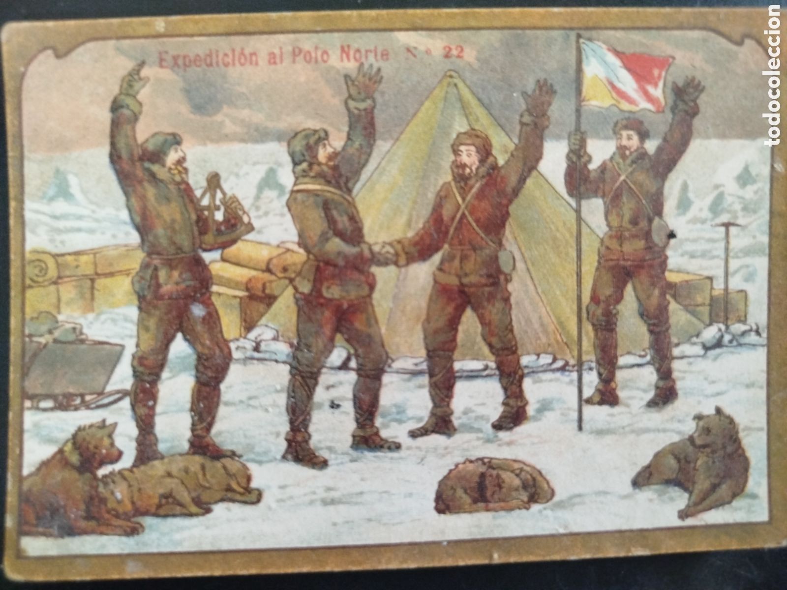 Coleccionismo Cromos antiguos: Cromo Expedici&oacute;n al Polo Norte, n&uacute;m. 22, Chocolate Angelical