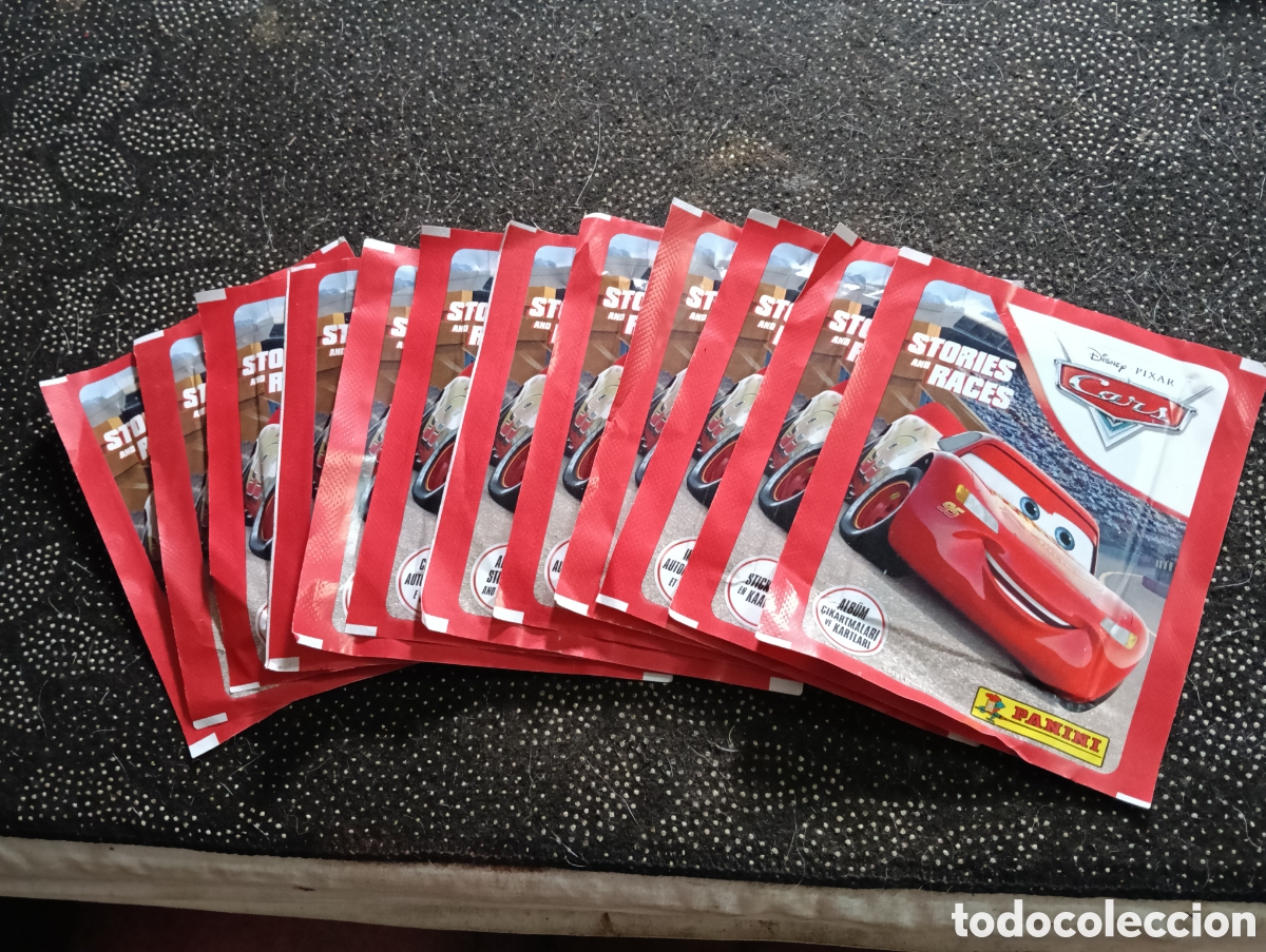 Coleccionismo Cromos antiguos: 12 Sobres Panini Cars Stories & Races Disney Pixar de PANINI